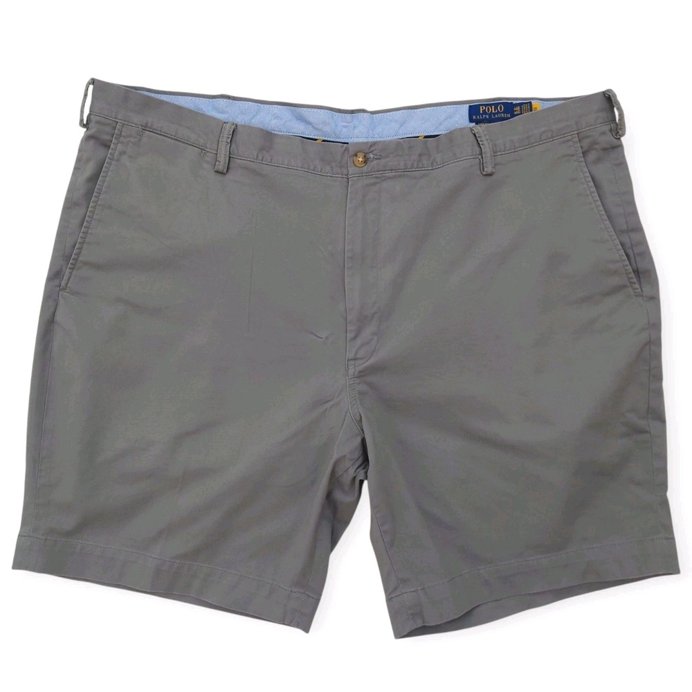 Polo Ralph Lauren Chino Shorts Mens 46B Stretch Classic Fit Gray Big & Tall